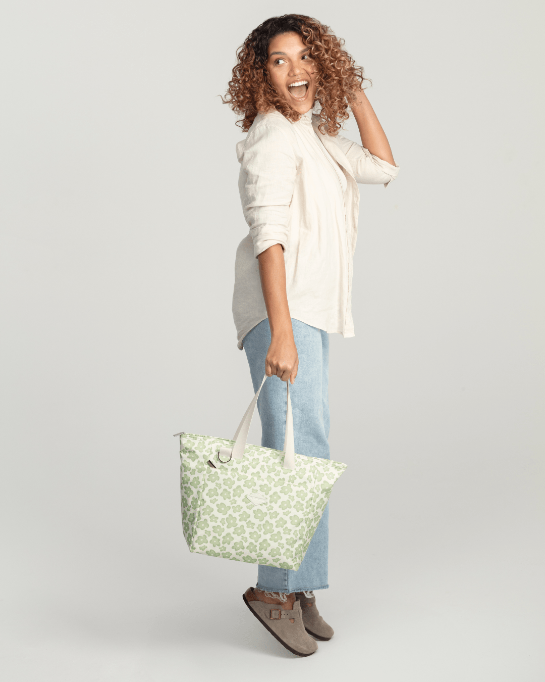 Go - to Tote Bag Sage Floral 20L - DACOSTA